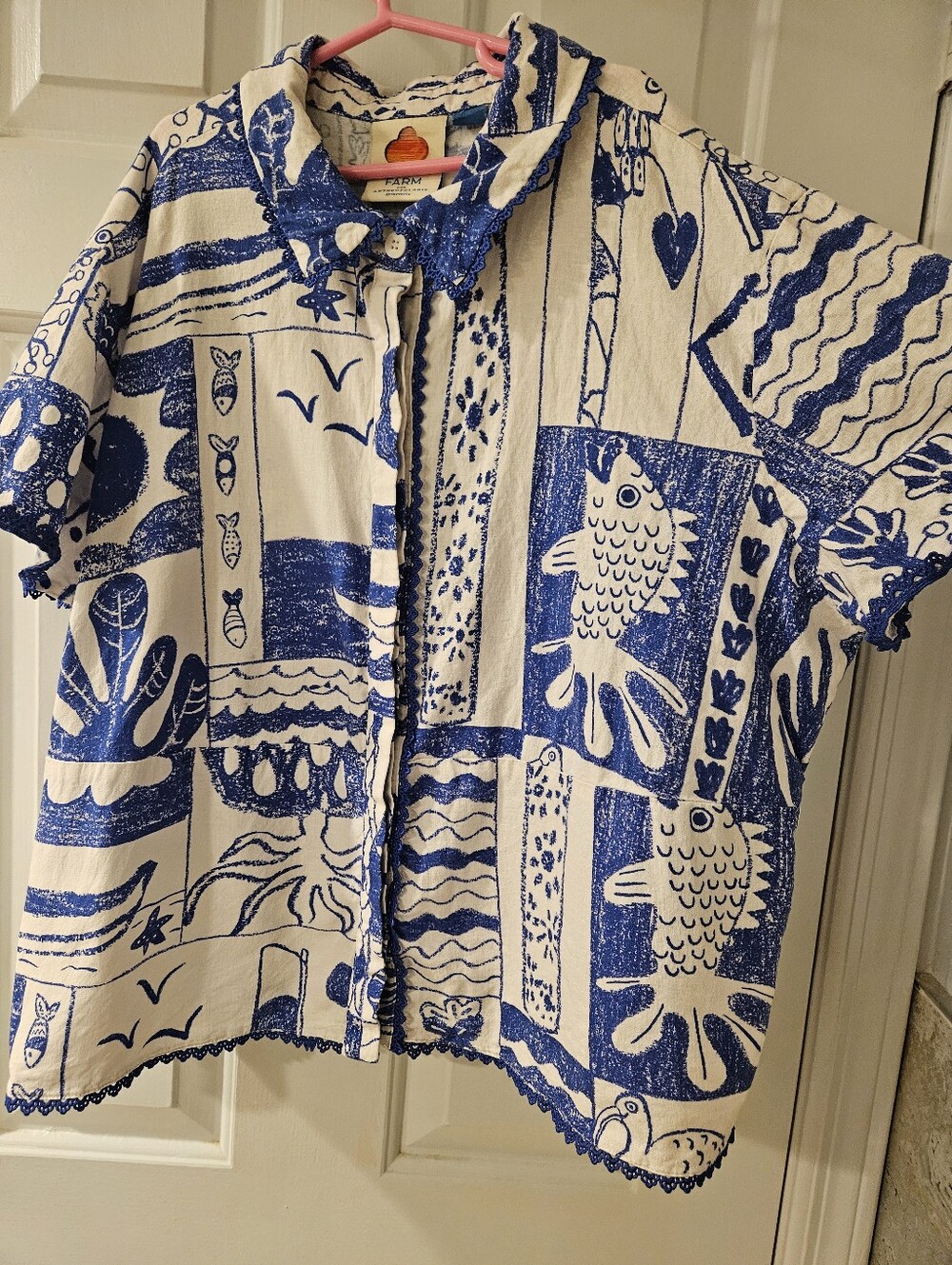 Farm Rio Nautical Short Sleeve Button Up - Picture 3 of 6